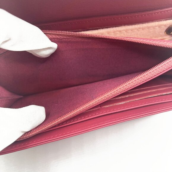 CHANEL CC Camellia Lambskin Quilted Flap Bag Wallet Chain Pink Purse - Picture 12 of 16